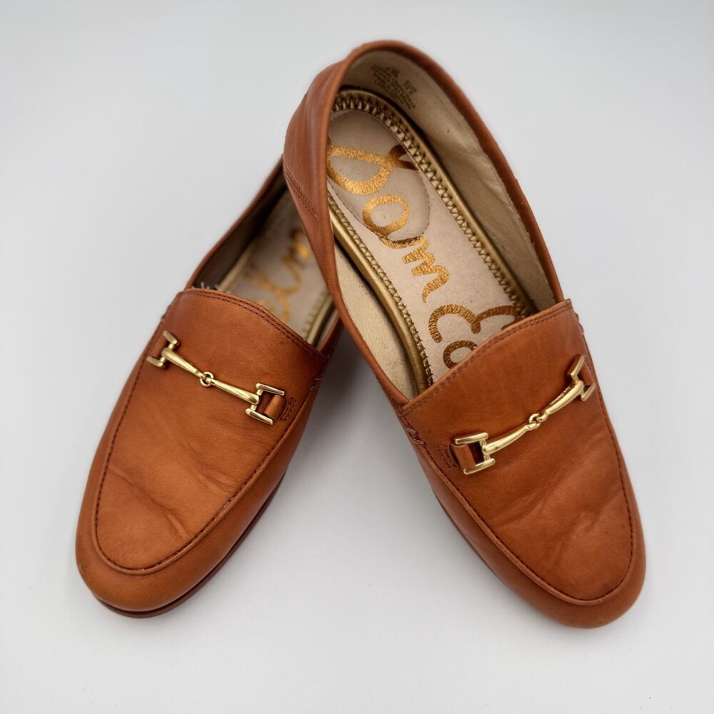 Sam Edelman Loraine Horsebit Loafer Saddle Tan Leather 4.5 EU 34.5 Old Money - Picture 14 of 16